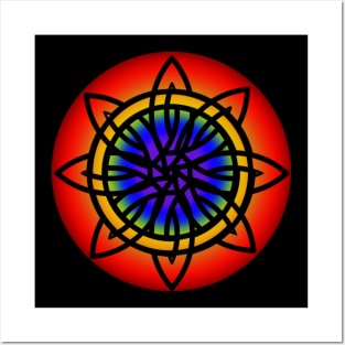 Celtic Rainbow Flower Mandala Posters and Art